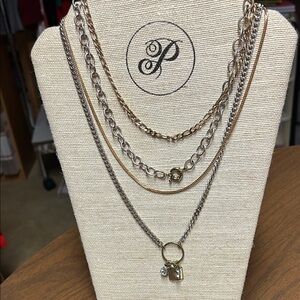 Plunder Multi-Layered Gold and Silver Necklace